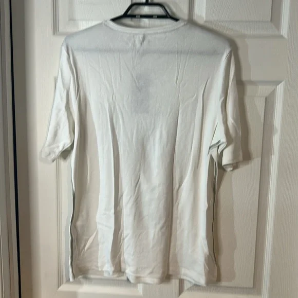 White and Green Women's Top NWT size large - Picture 7 of 10